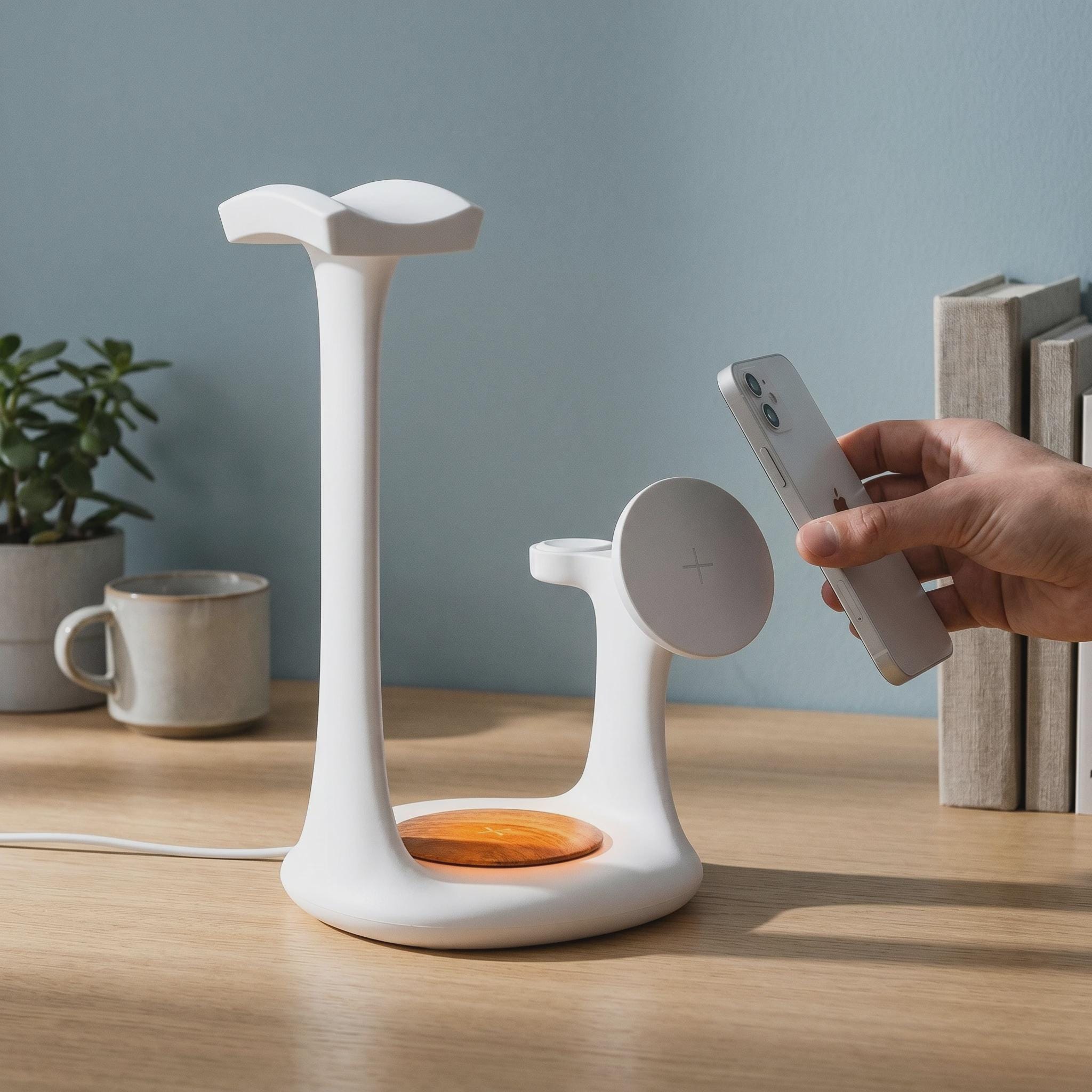 MagSafe Charger 3-in-1 Headphone Stand | Phone Charging Station for Multiple Devices iPhone Apple Watch AirPods | Desk Decor