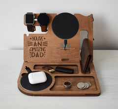 Wireless Docking Station with 2 Charging Pads, Compatible with iPhone and Android