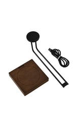 Personalized Headphone Stand with Wireless Charger in Wood Base - Minimal Shelf or Desk Organizer