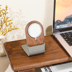 Personalized Engraved Wooden MagSafe Stand, Wireless Charging Stand for Apple, Wireless Docking Station, Desk Office Decor, Corporate Gift
