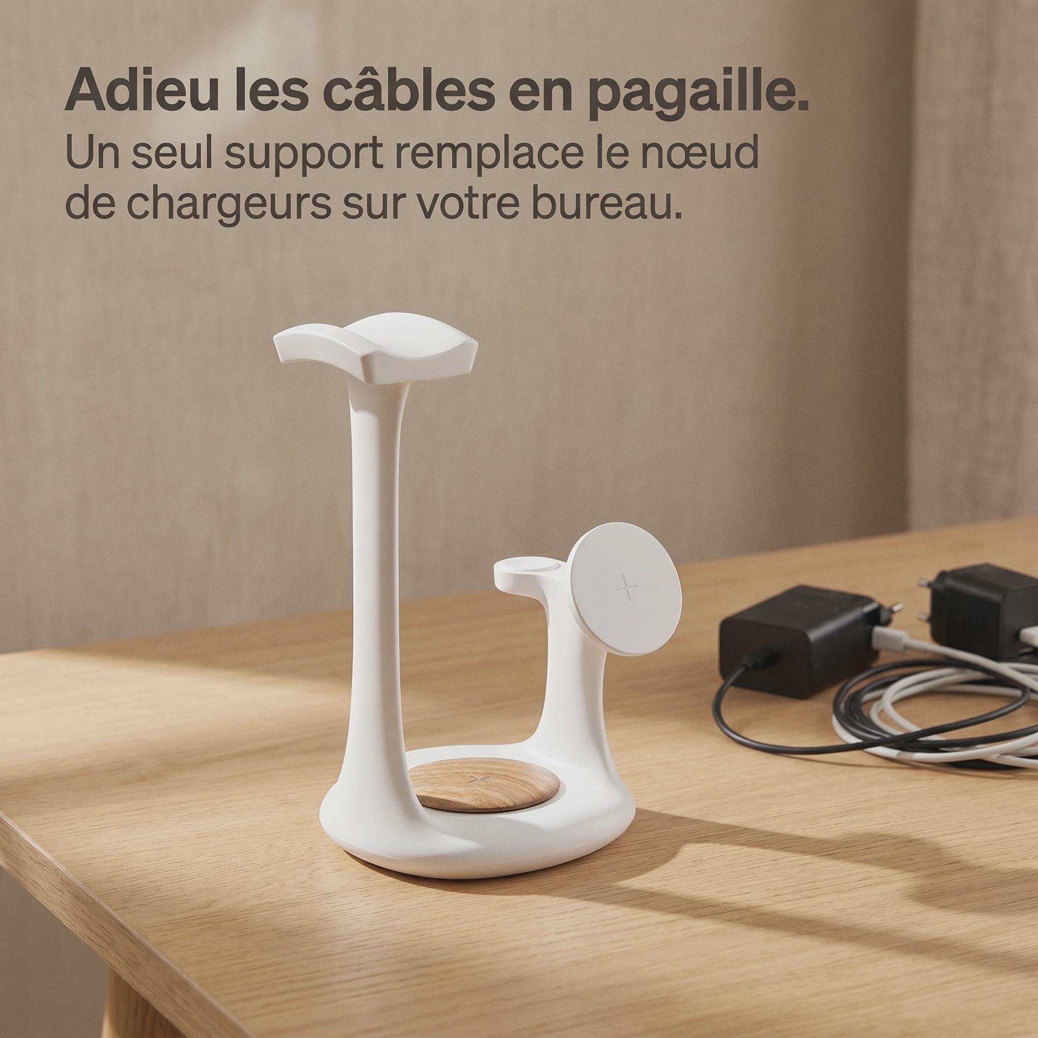 MagSafe Charger 3-in-1 Headphone Stand | Phone Charging Station for Multiple Devices iPhone Apple Watch AirPods | Desk Decor